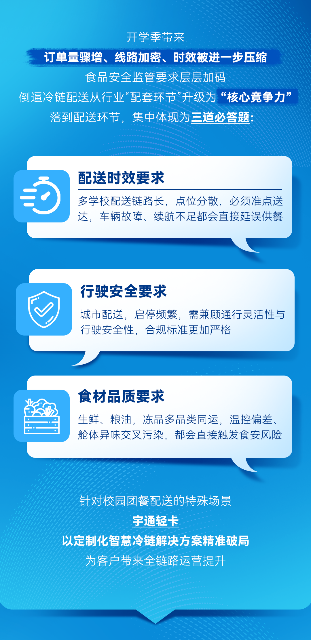 “开学第一餐”，宇通轻卡“食”力护航